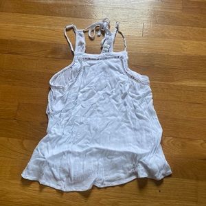 White top with tie back